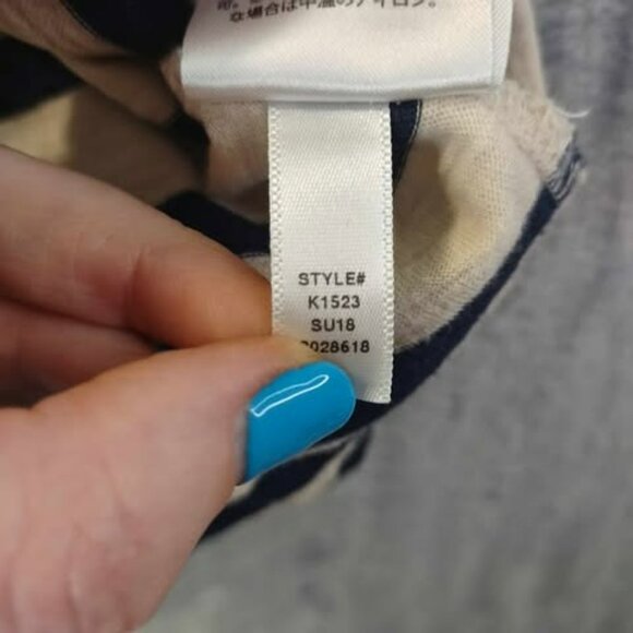 J.Crew Navy Stripe Tee with Pink Trim Size‎ M 100% Cotton comfy cute pink trim - Picture 9 of 10